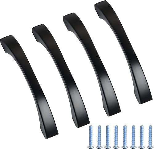 Supkiir Paquete de 4 tiradores para cajones, centro de agujero de 2-1/2 pulgadas, color negro antiguo, pomos para gabinetes de cocina, tiradores de