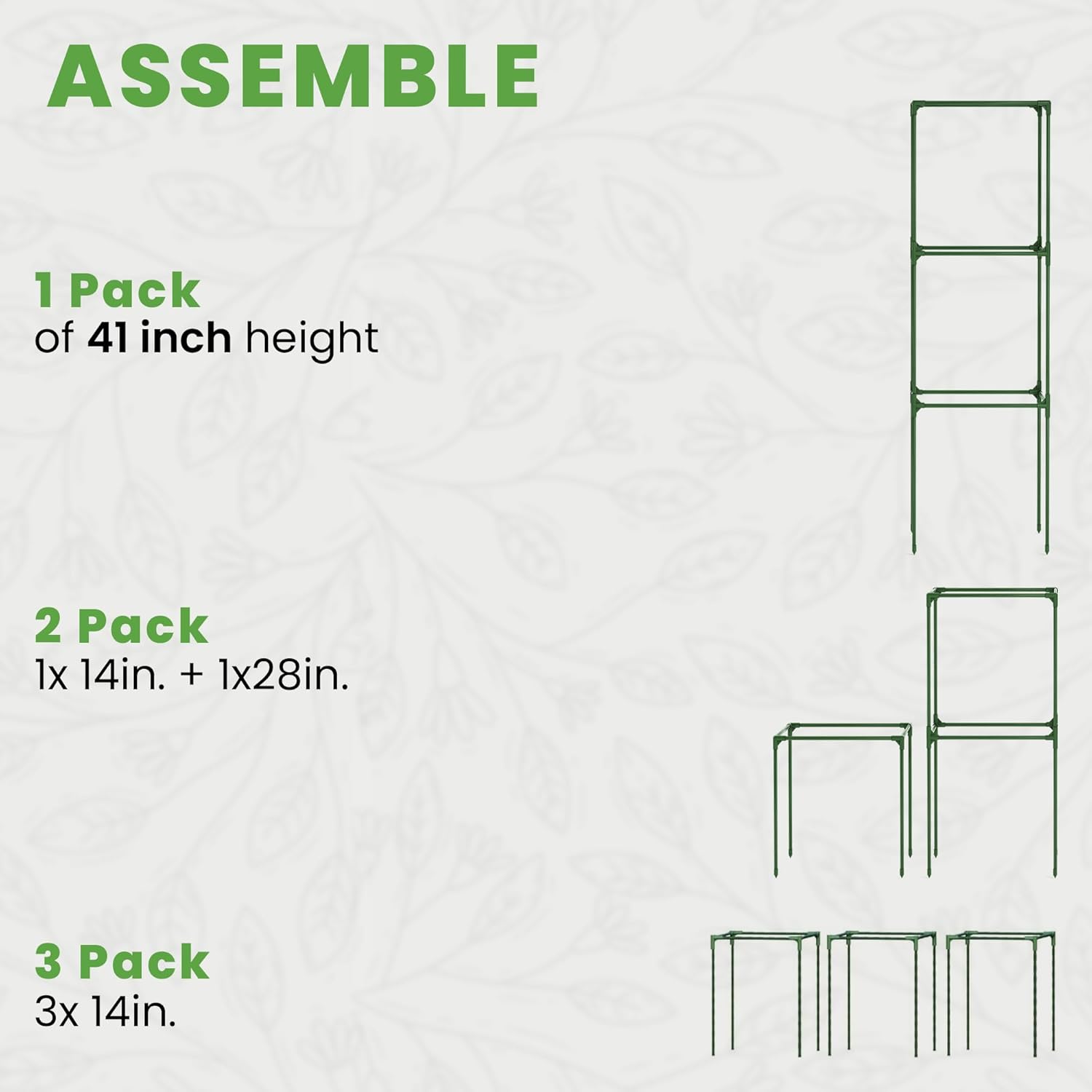Tomato Cage Square + Triangle - Large Trellis Stakes and Plant Support Structures for Vegetables and Climbing Plants - Tall Tomato Cages for Garden, Pots, Raised Garden Bed Outdoor Supplies