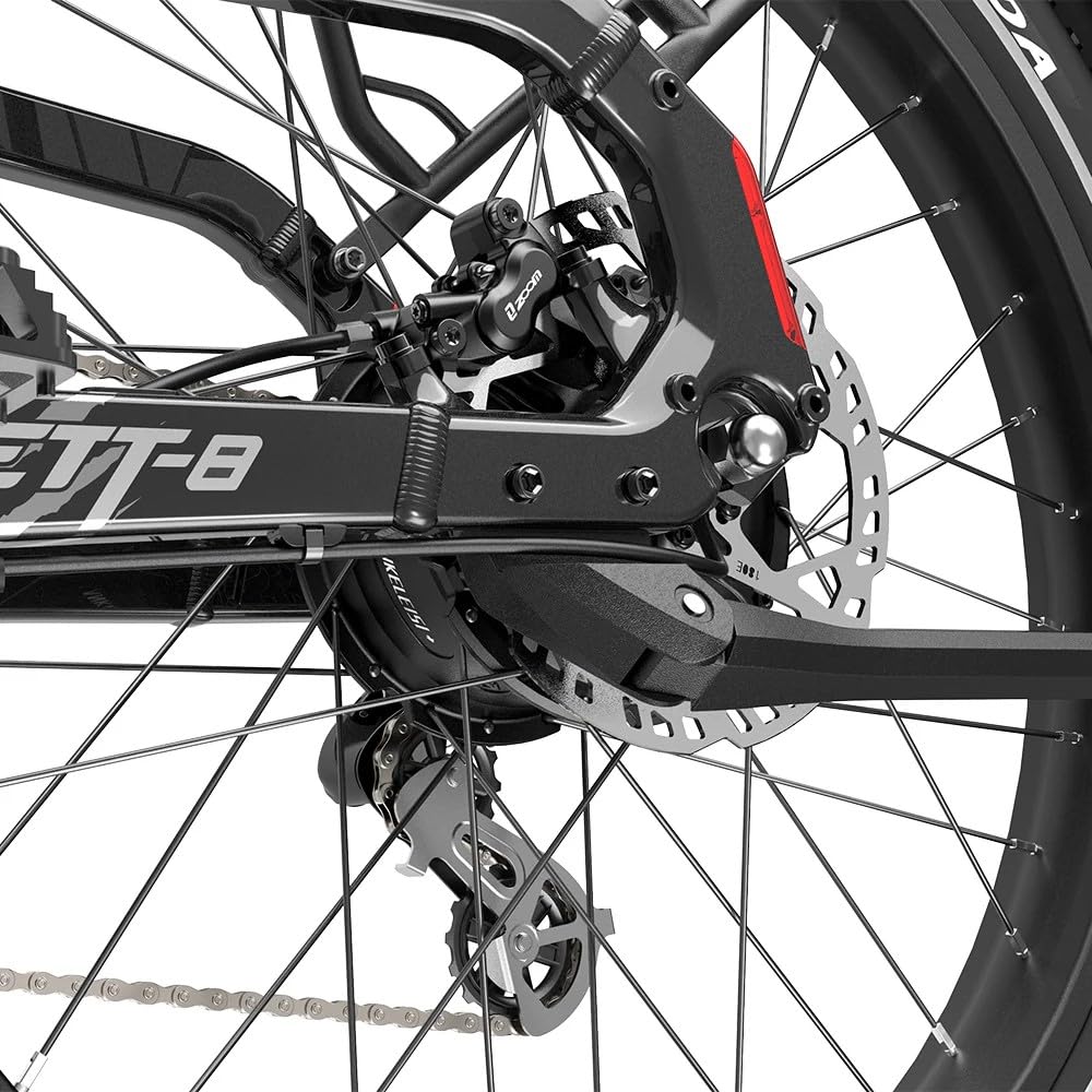 LANKELEISI Kett-8 E-Bike 26 Zoll Fatbike Vollfederung 960Wh Akku Bis 150KM | mit Drehmomentsensor, 26x3.0 Zoll, Heckmotor, 8-Gang Schaltwerk, Pedelec SUV Citybike für Damen u. Herren