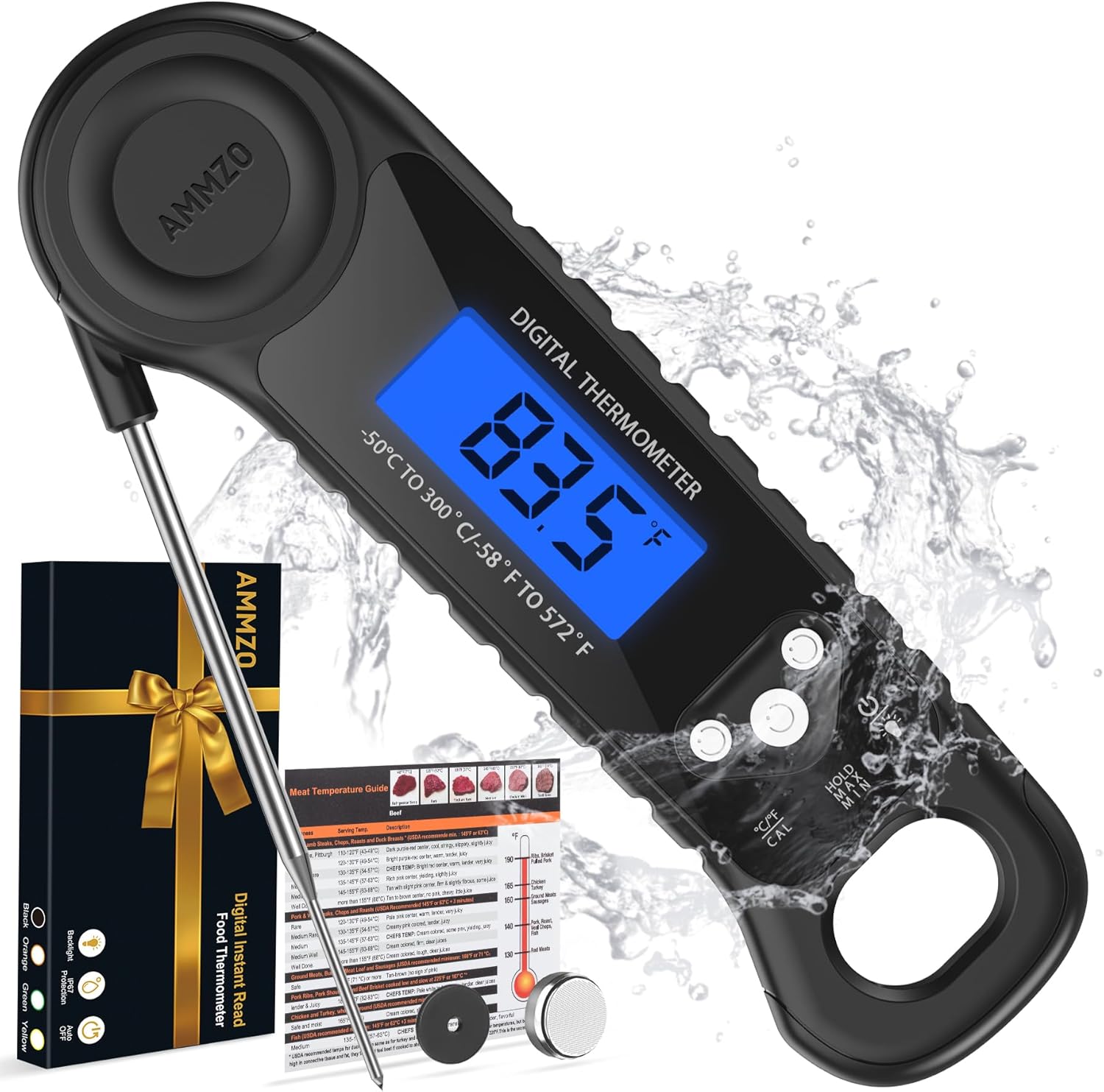 Meat Thermometer Digital, Instant Read Food Thermometer for Cooking Deep Fry BBQ Oven Grill Smoker Roast and Candy Thermometer, Stocking Stuffers Gifts for Men Women Meat Thermometer Digital, Instant Read Food Thermometer for Cooking Deep Fry BBQ Oven Grill Smoker Roast and Candy Thermometer, Stocking Stuffers Gifts for Men Women