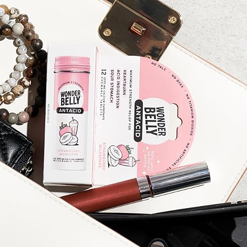 Miniatura 5 de Wonderbelly Antiácido, alivio eficaz de la acidez estomacal y la indigestión ácida instantánea, tabletas masticables extra fuertes de tamaño viaje,