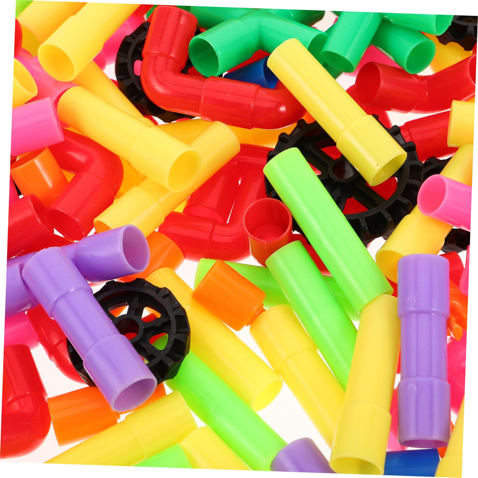 NOLITOY Rohrbausteine für Kleinkinder Steckbausteine mit Großen Bauteilen Pädagogisch Wertvolles Spielzeug für Frühe Kindheit Konstruktionsbausteine zum Zusammenbauen Lernspielzeug