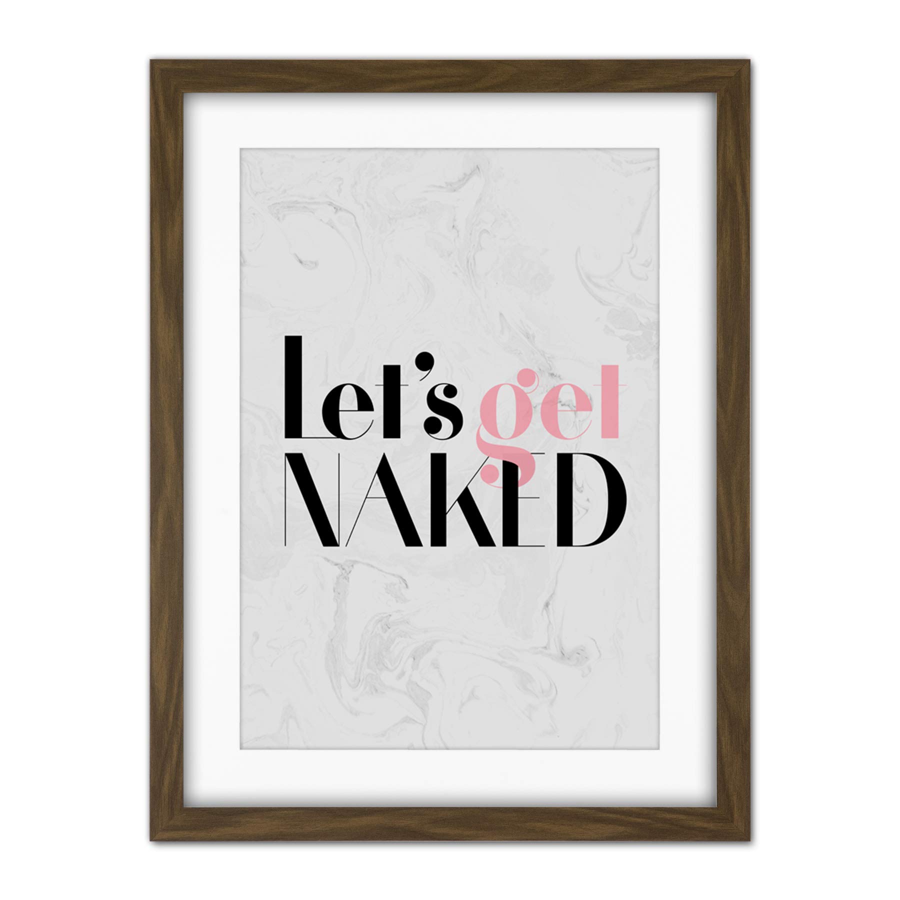 Wee Blue Coo Dusty Rose Lets Get Naked Artwork Framed Wall Art Print 18X24 Inch