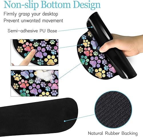 Miniatura 5 de LIMKRIAN Alfombrilla de escritorio, alfombrilla de mouse XXL grande para juegos con reposamuñecas, alfombrilla de mouse ergonómica, reposamuñecas