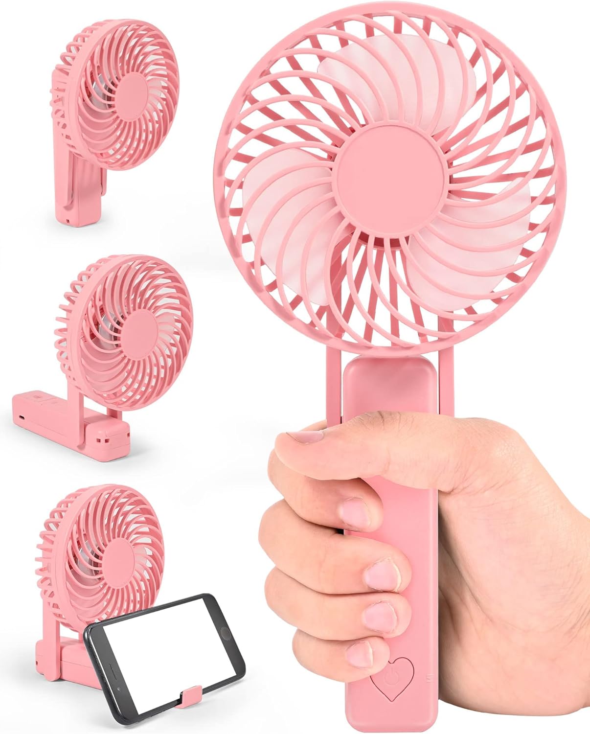 YiWeel Handheld Fan Portable, Usb Rechargeable Hand Held Fan Long Last