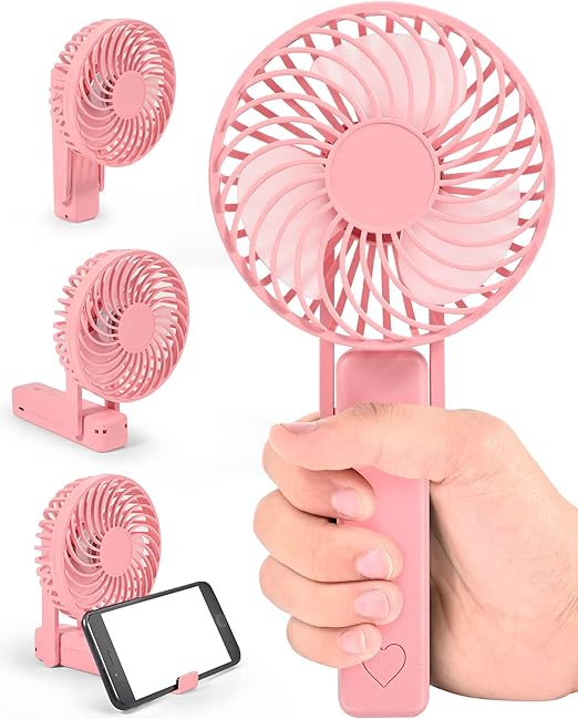 YiWeel Handheld Fan Portable, Usb Rechargeable Hand Held Fan Long Last