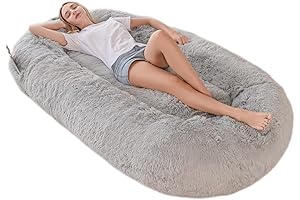 MAXYOYO Bean Bag Bed for Dogs & People: Oversized Pet Bed, Furry...