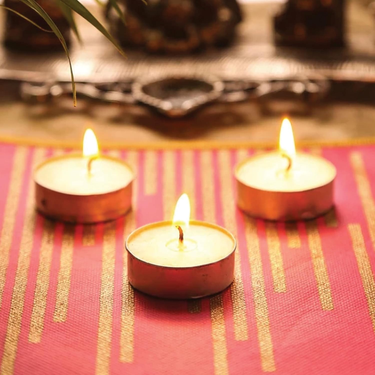 Grob Carnival Festive Unscented Tea Light Candles | Diwali Decoration Smokeless Candles | 4 Hours Burning Time| Wax Tealight Candle | 8 gm, 100 Pcs