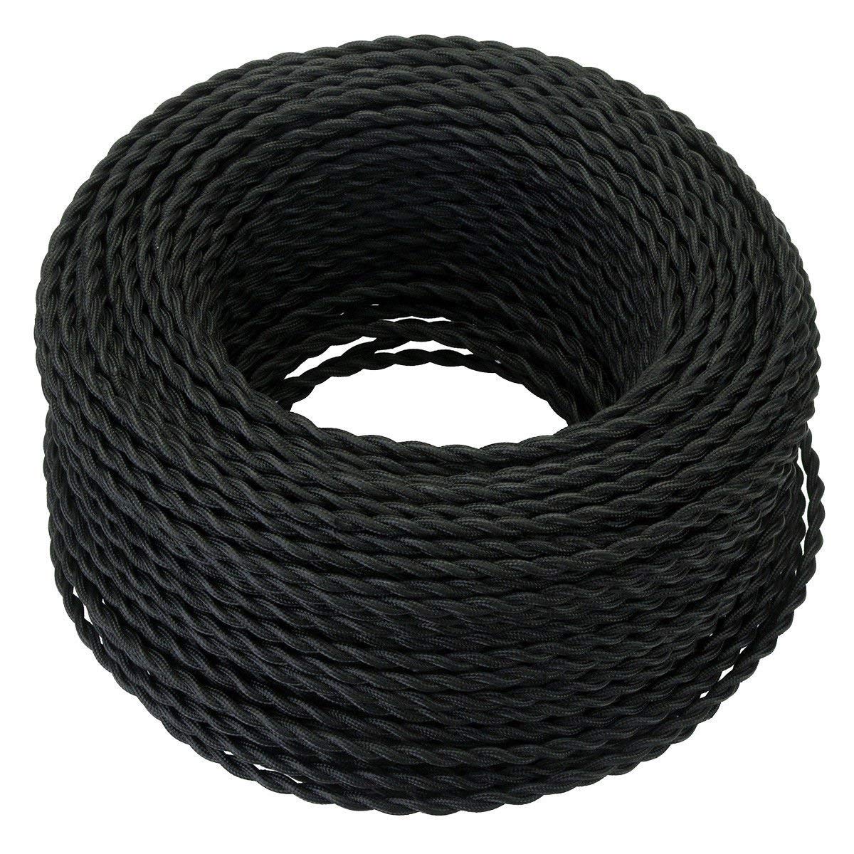 10 Meter 3-adriges Stoffkabel Rund - Vintage-Flex Für Lampen, Beleuchtung, UK-Sicherheitsstandard, Verschiedene Farben