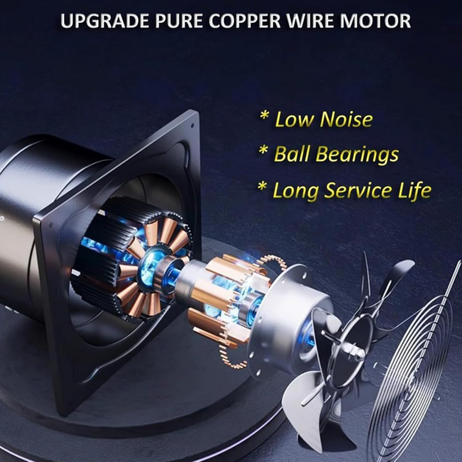 6-Inch Modern Industrial Exhaust Fan - Low Noise High Air Volume Square Bathroom Ventilation Fan with Silver Metal Grill for Home/Workshop, 220V, Ideal for Efficient Airflow