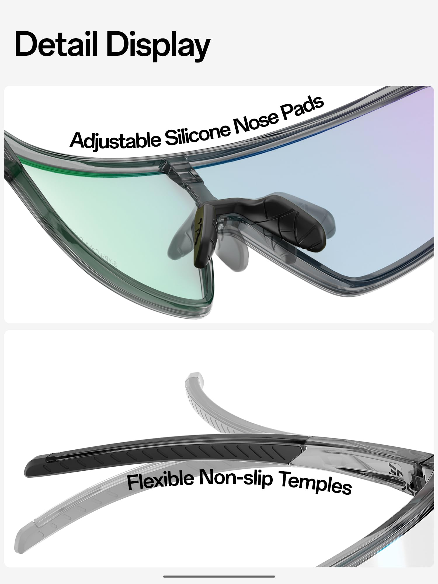 KAPVOE K473 Kolorowe i kolorowe okulary rowerowe dla mężczyzn i kobiet, sportowe okulary przeciwsłoneczne UV400, MTB, Baseball, Pickleball