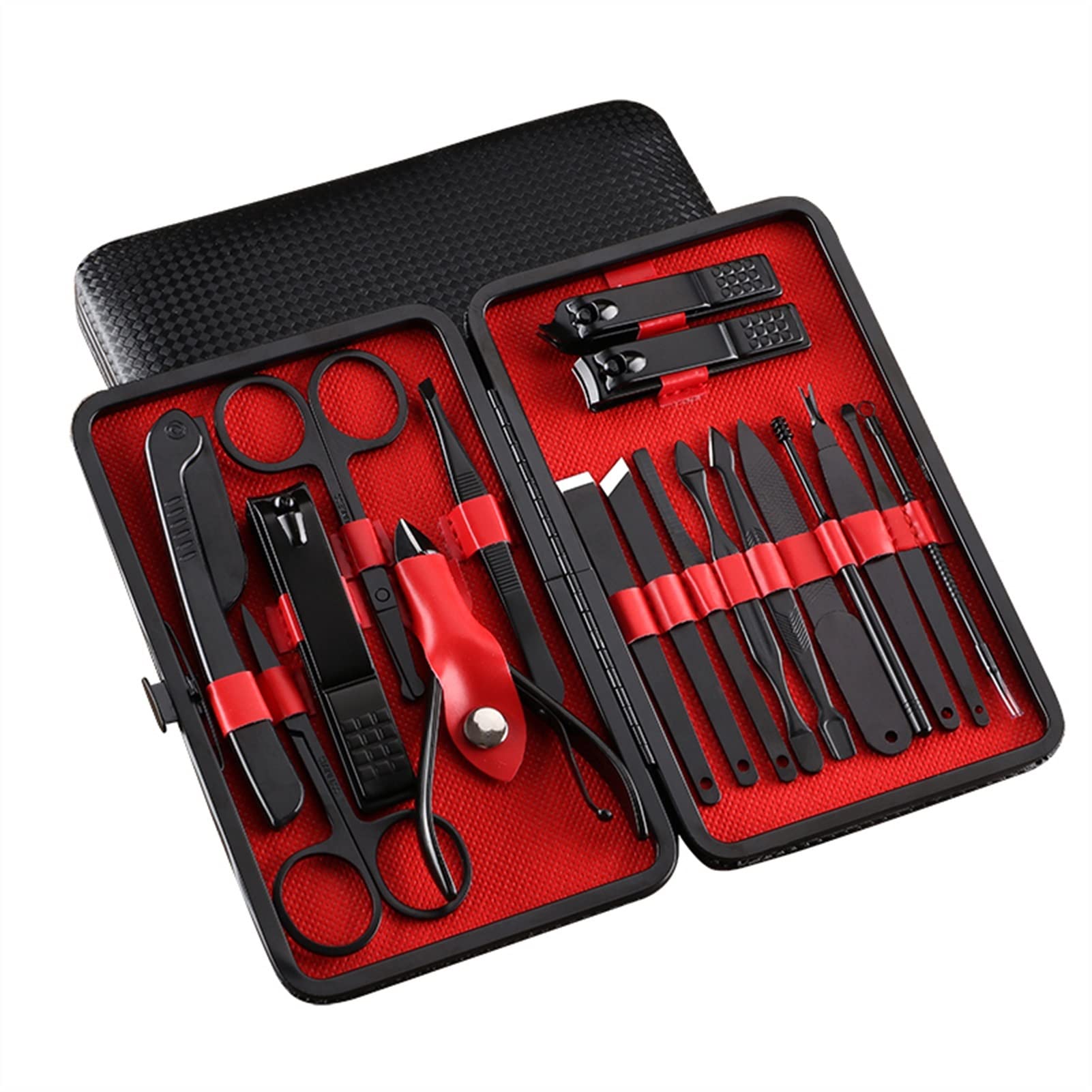 AKAZI Maniküre-Set 18 STÜCKE Professioneller Nagelschneider Pediküre-Scheren-Set Edelstahl-Adlerhaken Tragbares Maniküre-Nagelknipser-Werkzeug-Set Werkzeuge Nagelknipser-Set (Color : 01) (1)