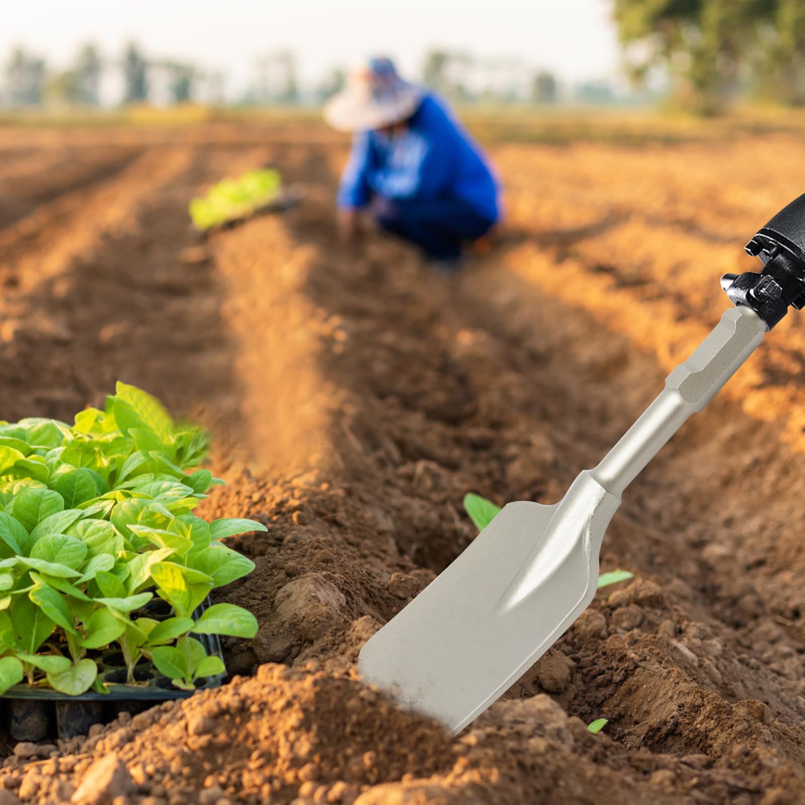 Pala de construcción para plantas, pala de jardín, mango ergonómico, pala para jardín, espacio, diseño desmontable y portátil, como pala de playa, pala de nieve, metal