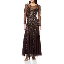 Adrianna Papell Women's Bead Long Sleeve Dress