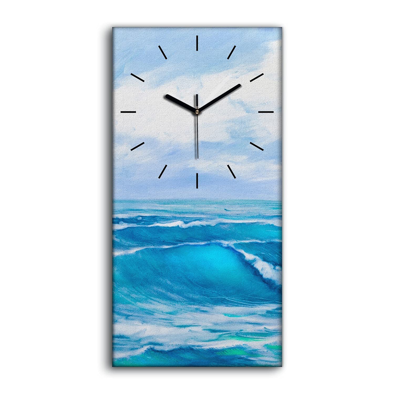 Horloge sur Toile Silencieuse sans Tic Tac pour Chambre et Salon 30x60cm