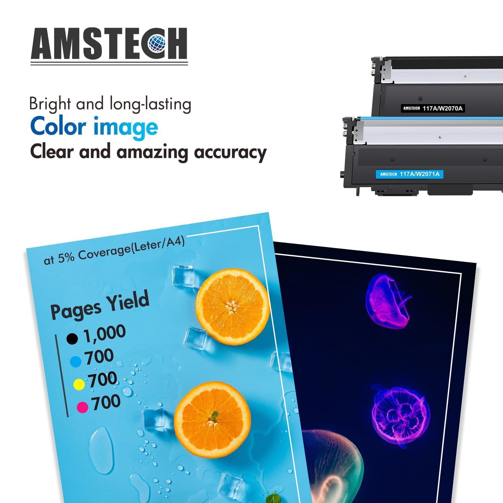 HP 117A Toner Set Kompatibel für Color Laser MFP 178nwg 179fnw 150nw Schwarz Cyan Gelb Magenta 4er-Pack