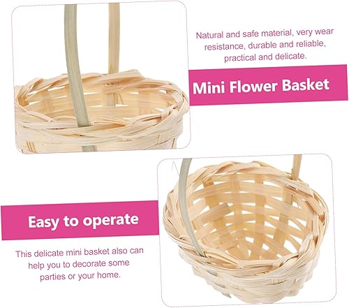 Miniatura 2 de Mini cesta de flores de 20 piezas, mini cesta tejida de bambú para decoración de micro paisaje, decoración de flores para el hogar, mini cesta