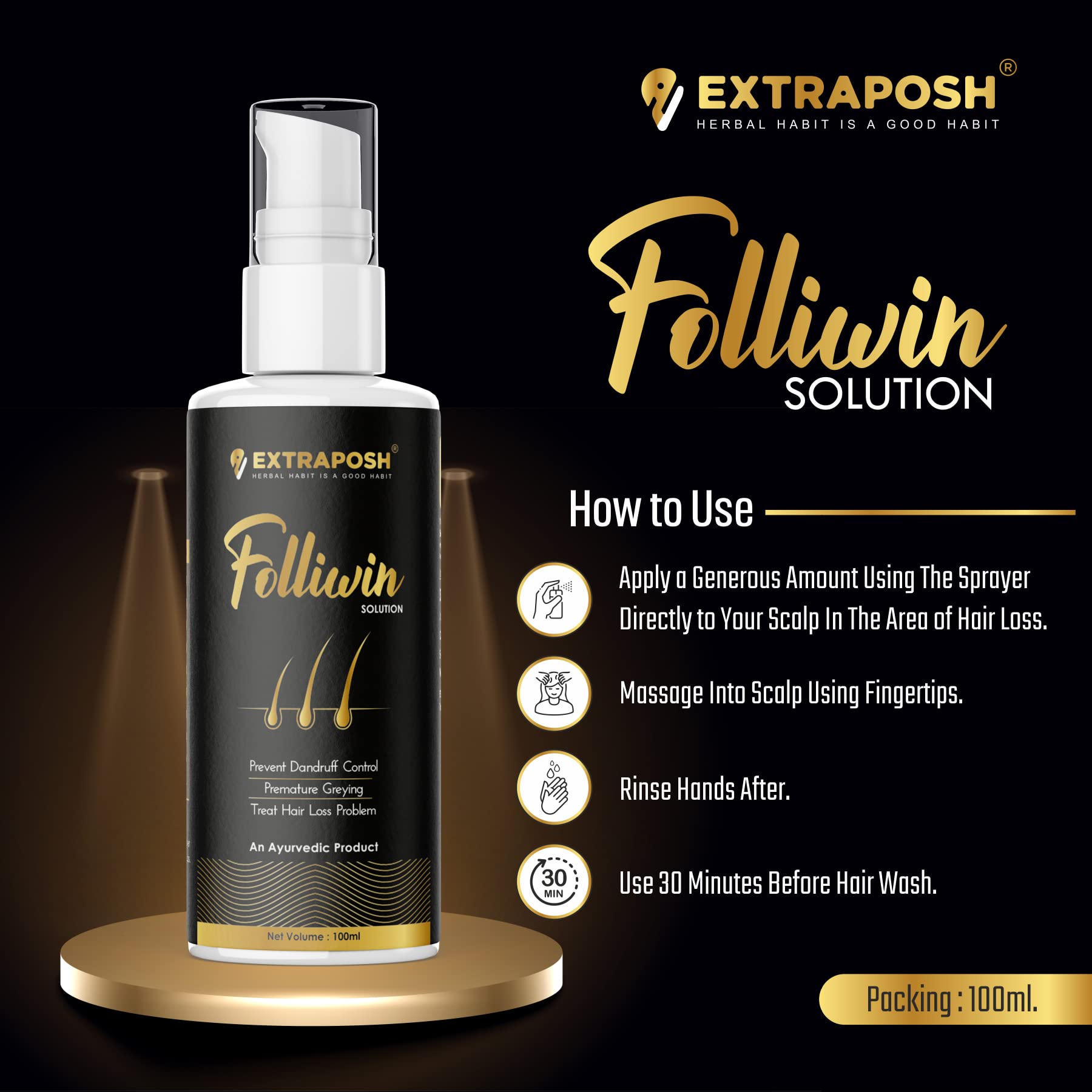 aim global glutathione EXTRAPOSH Folliwin Hair Kit Nourishment of Hair
