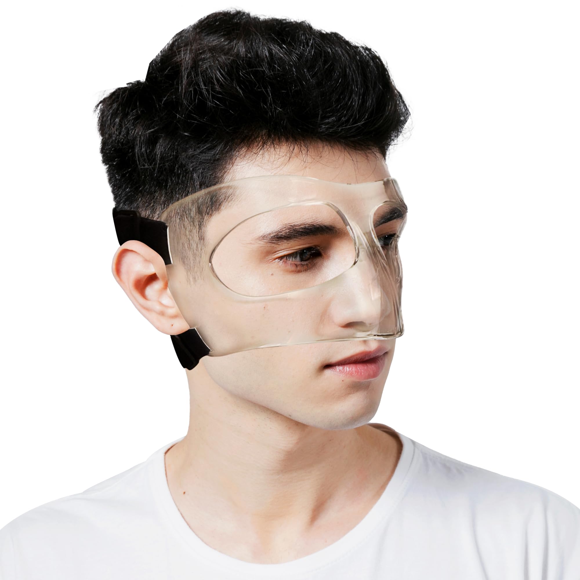 LifeHubz Nose Guard for Sports, Face Shield Masks for Broken Nose with Padding, Adjustable, Breathable, and Clear for Adults and Teenagers, Suitable