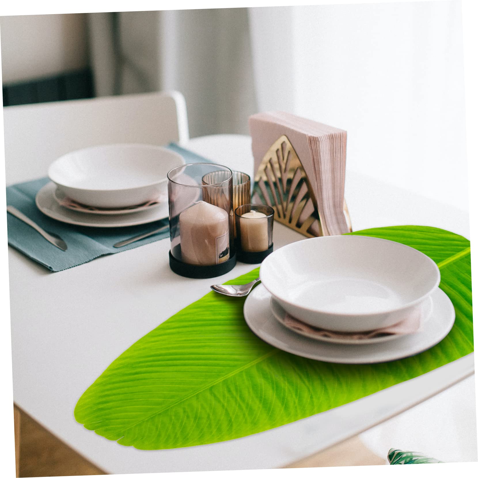 Zerodeko 10piezas Manteles Individuales Plátano Artificiales De Decoración Elegante para Cocina y Restaurante