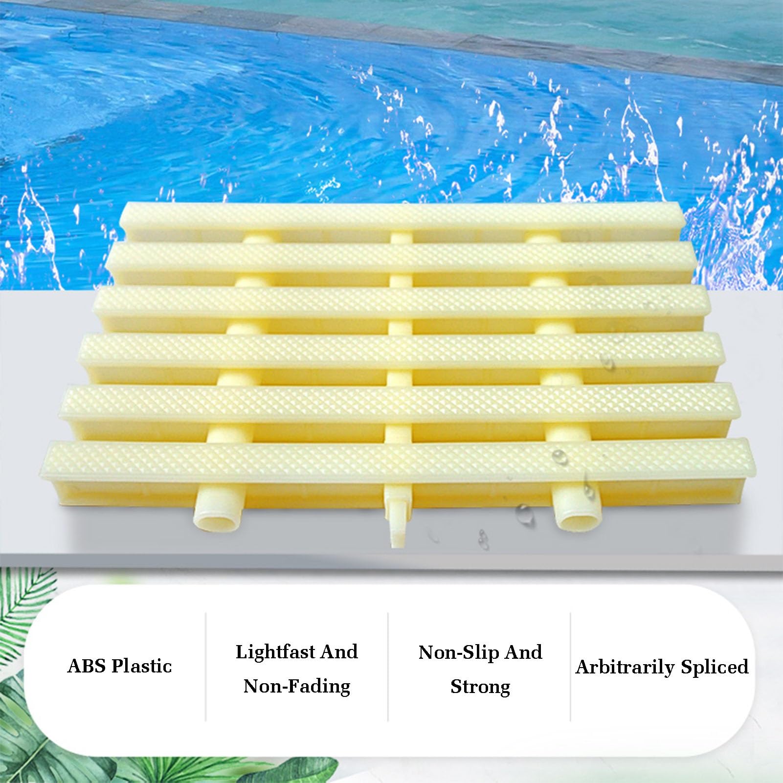 Griglia di Troppo Pieno per Scarico Piscina componibile - Griglia di drenaggio per Esterni per patii, marciapiedi, fattorie e Bordi di Case (20x100 cm, Confezione da 15)