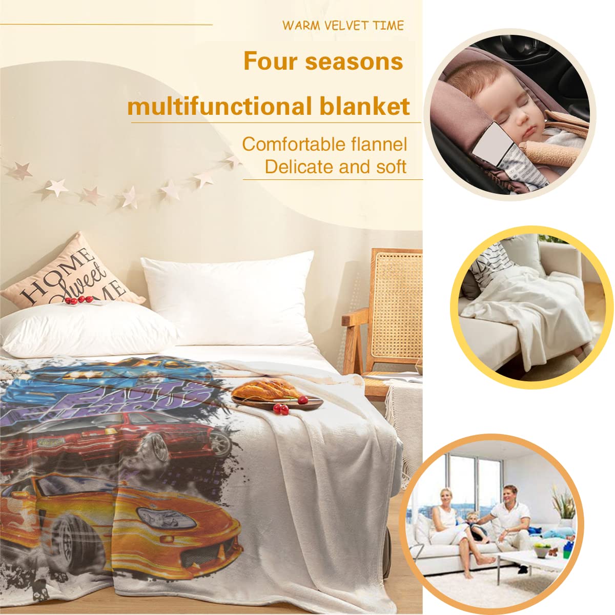 Amazon｜毛布 ブランケット ワイルドスピード ひざ掛け お昼寝ケット