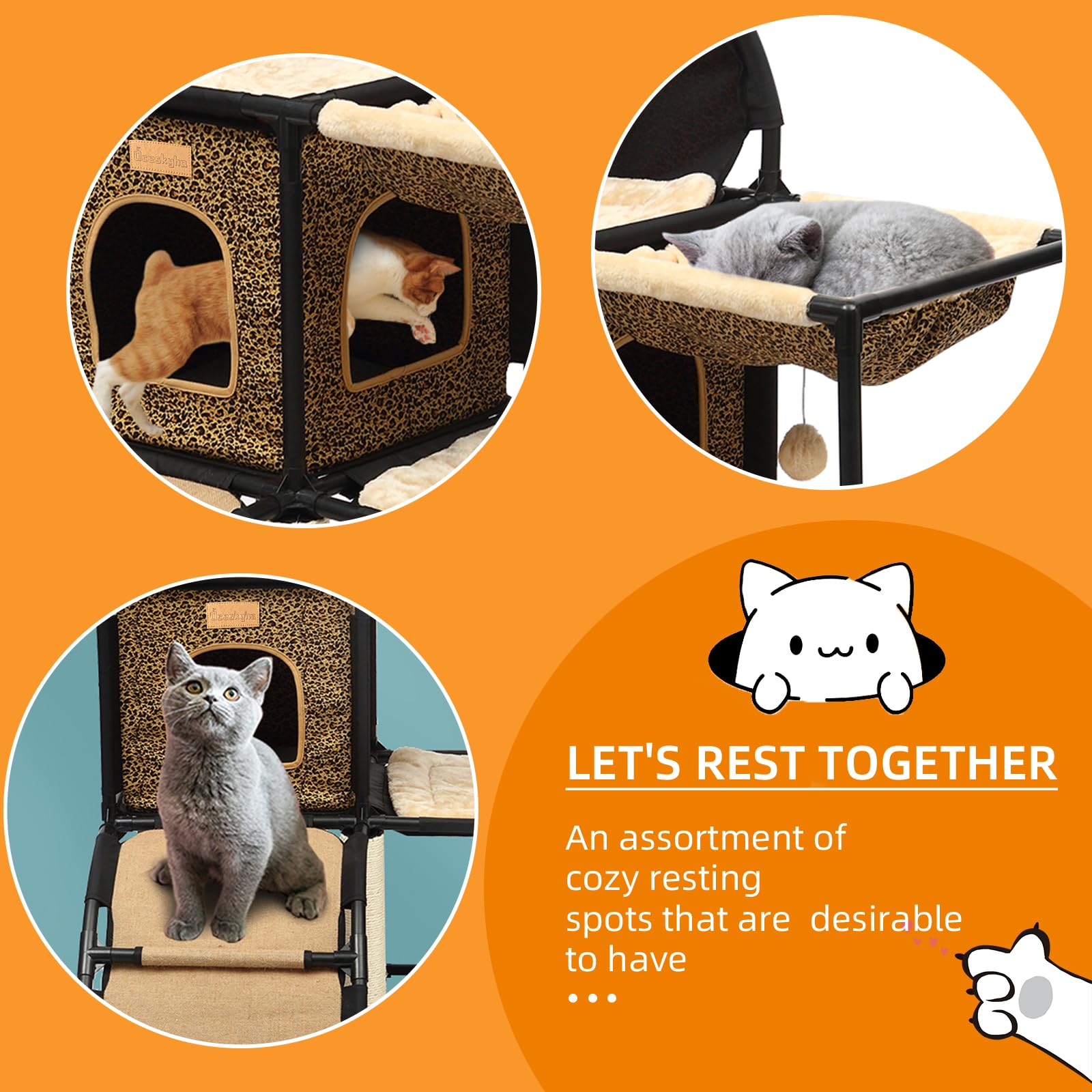 Amazon.co.jp: キャットハウス - 屋内猫用猫用ツリー 複数の猫に適し