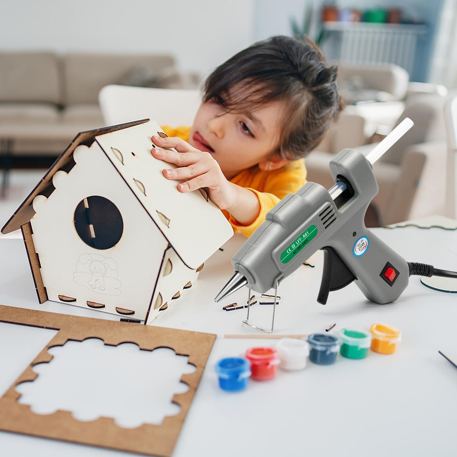 SHJADE Mini-Heißklebepistolen-Set mit 30 Klebestiften, schnelle Vorwärmpistole, hohe Temperatur für Schulhandwerk, Basteln und schnelle Reparaturen im
