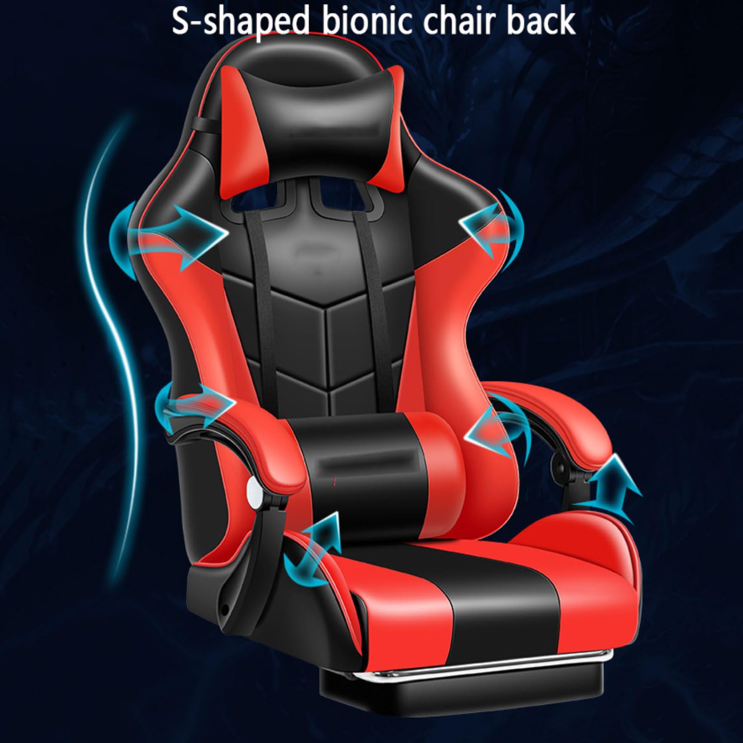 Chaise de bureau ergonomique à dossier haut avec soutien lombaire, accoudoirs réglables, coussin confortable pour bureau à domicile
