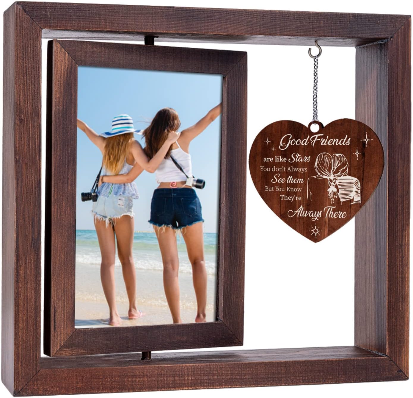Christmas Gifts for Friends Women, Best Friends Photo Frames 4x6, Friend Gifts for Women, Birthday Graduation Christmas Gifts for Best Friends Besties BFF Best Friend Picture Frame with Sturdy Wood