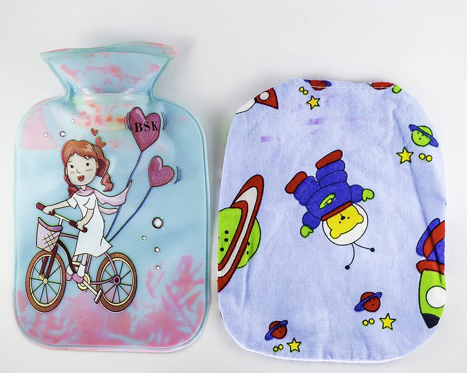 NOBILEA Winter Mini Warm Hot Water Bag Cartoon Pattern Hot Water Bottles Lady Kids Gifts Physiological Period Warm Accessories Pack of 2 with Assorted Color and Design 3