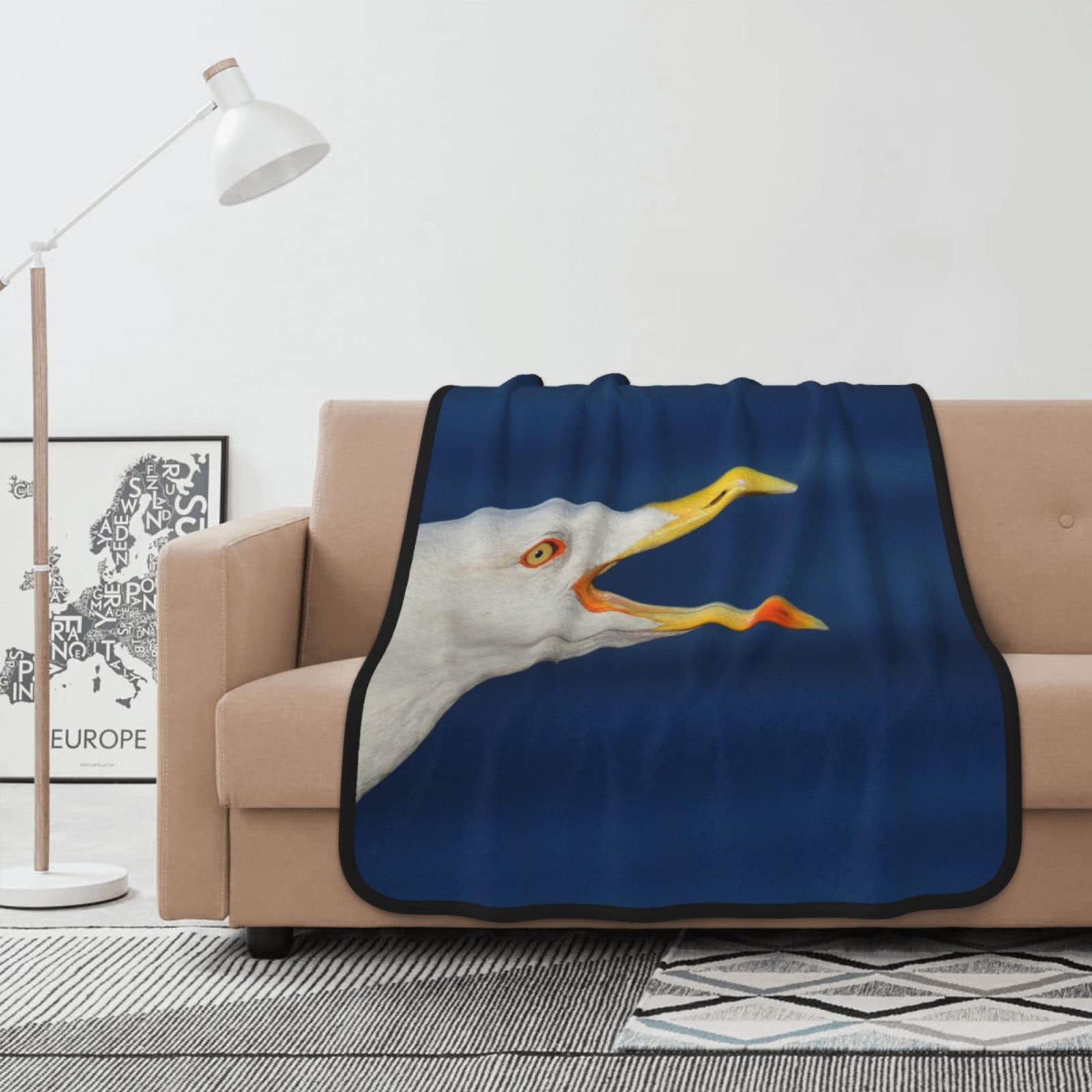 Couverture mouette flanelle anti-froid pour canapé et lit sans l'effet de lourdeur