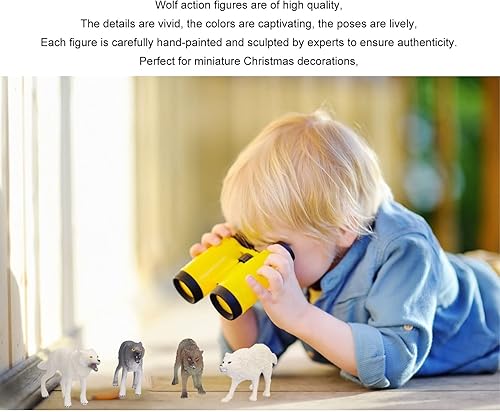 Miniatura 6 de Tnfeeon Juguete de lobo, figura de acción de lobo de artesanía fina de tamaño pequeño para educación escolar para decoración y colección