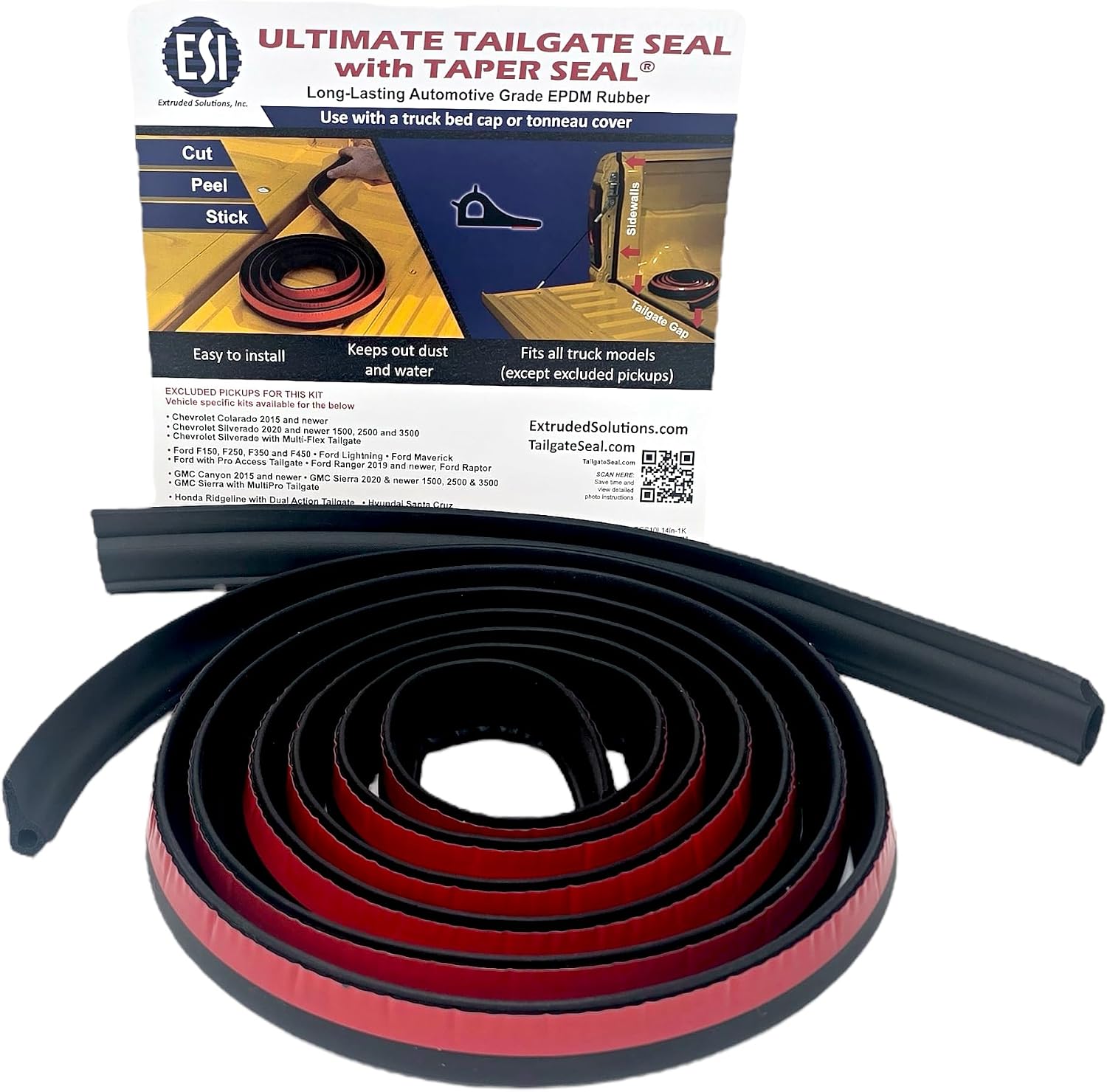 ESI Ultimate Tailgate Seal with Taper Seal 10ft for use with Truck Caps and Tonneau Covers