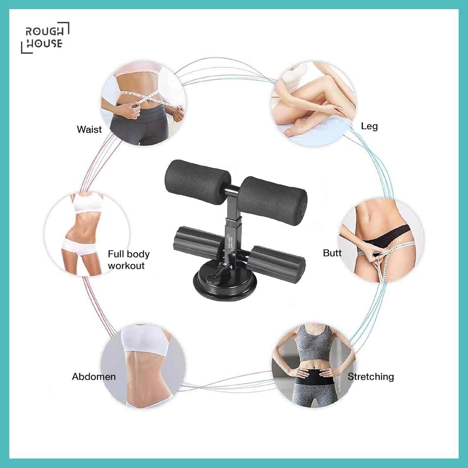 Adjustable Sit-Up Bar for Home Workouts | Portable Abdominal Exercise Equipment with Strong Single Suctions Cup | Sit-Up Assistant Device for Abs, Core Strength, and Fitness at Home