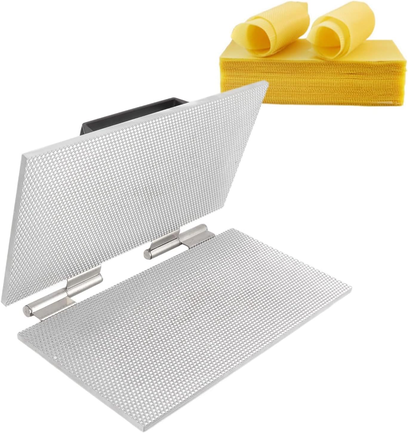 Beeswax Foundation Machine, Sheet Mold Casting Tool with 4.8mm/5.3mm Eyes, Aluminum Alloy Beeswax Press Embosser, Large Size Bee Wax Press Equipment Tool Beekeeping Farm (5.35mm)