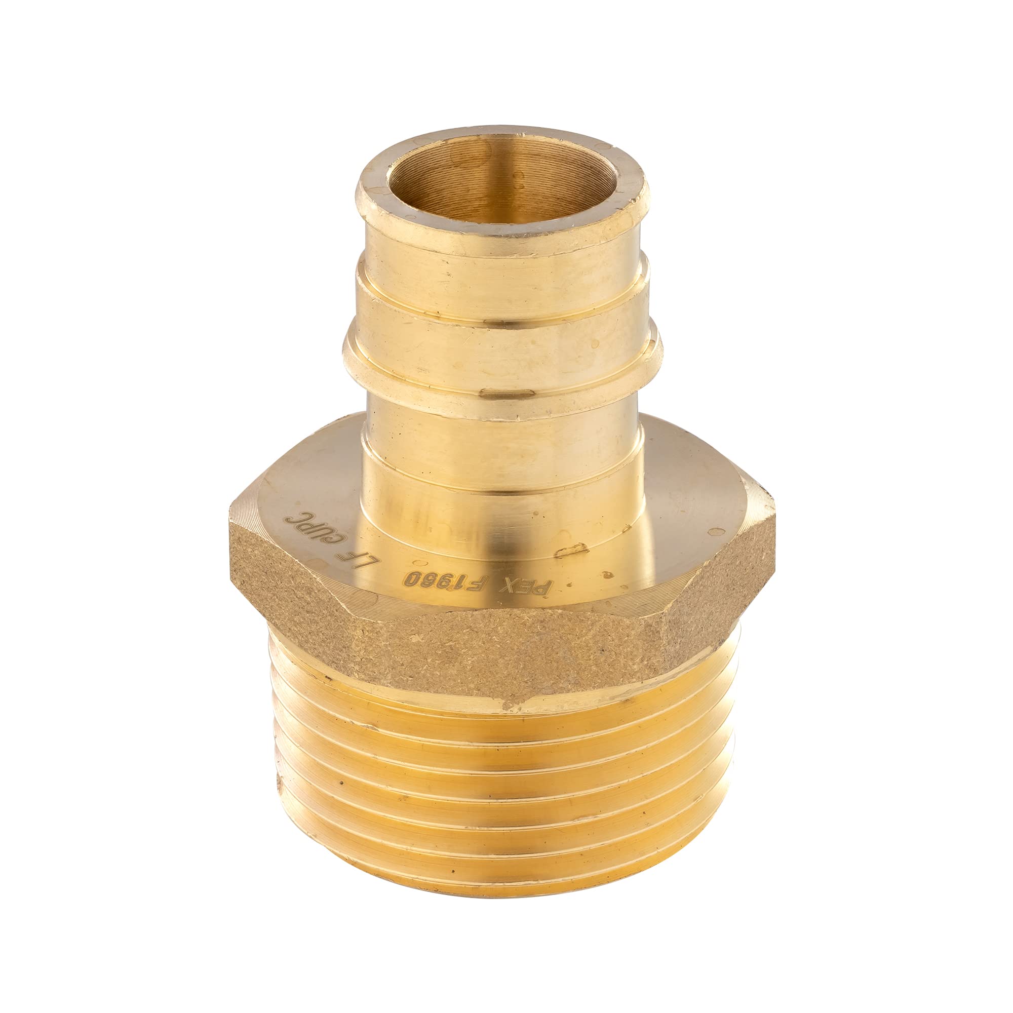 Paquete de 10 accesorios de expansión EFIELD Pex-A de latón de 3/4 pulgadas Pex x 1 pulgada adaptador NPT macho, ASTM F1960