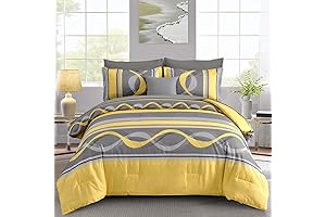 Queen Size Cotton Yellow Comforter Set 8 pcs - Bedding Sets -...