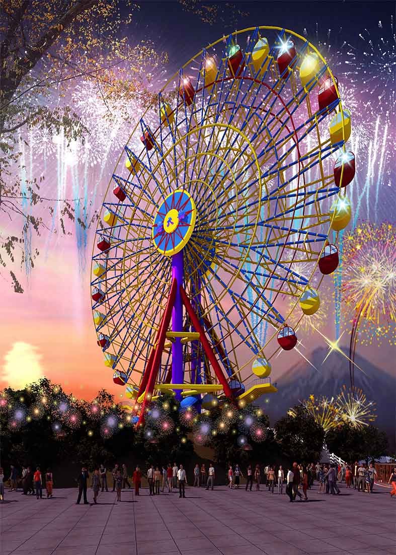 CORFOTO 6x4ft Carnival Ferris Wheel Backdrop Circus Carnival Playground Ferris Wheel Backdrop Amusement Park Background For Photography Carnival Party Decor Halloween Photo Booth - View #6