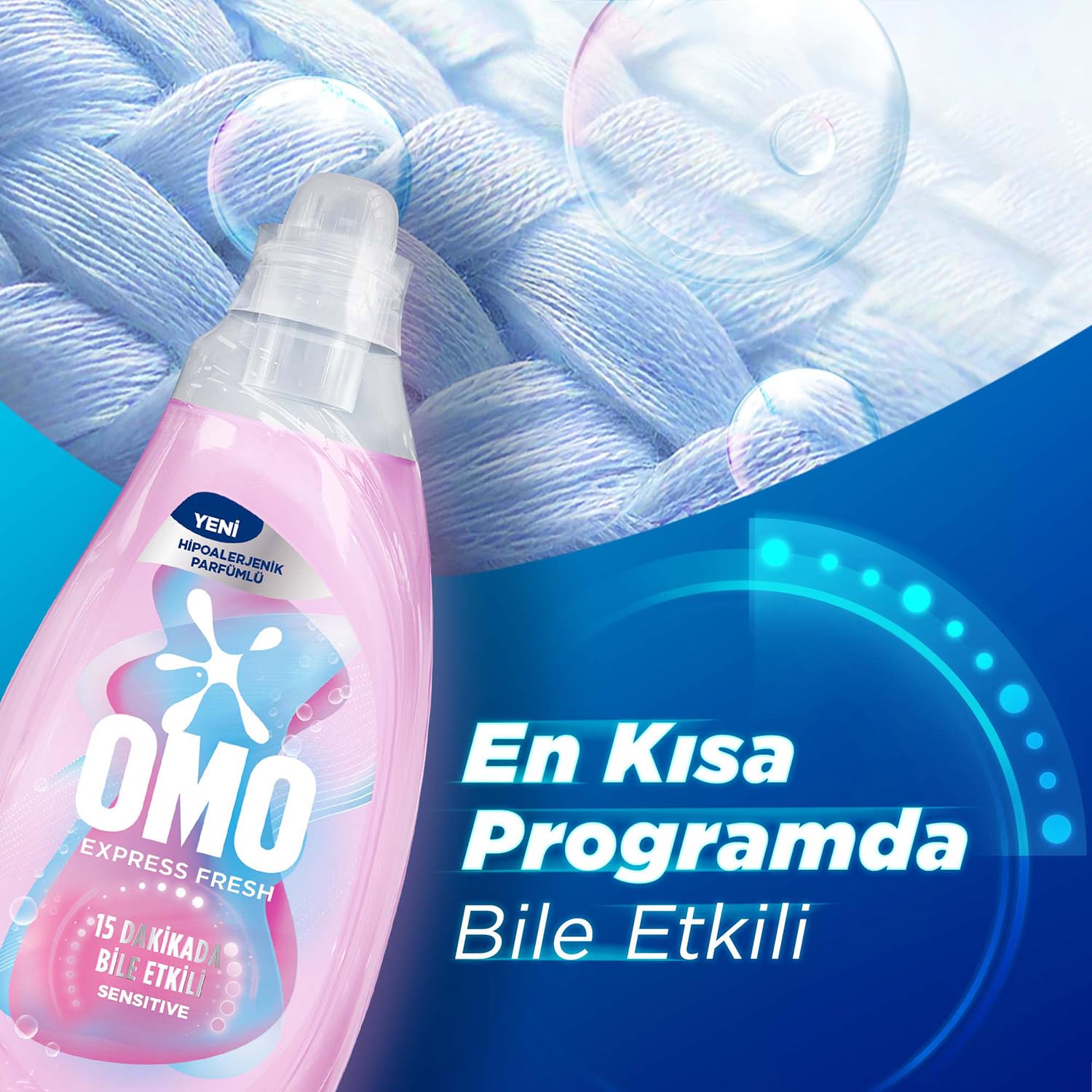OMO Express Fresh Sensitive Beyaz & Renkliler 37 Yıkama, Sıvı Çamaşır Deterjan (4 paketi)