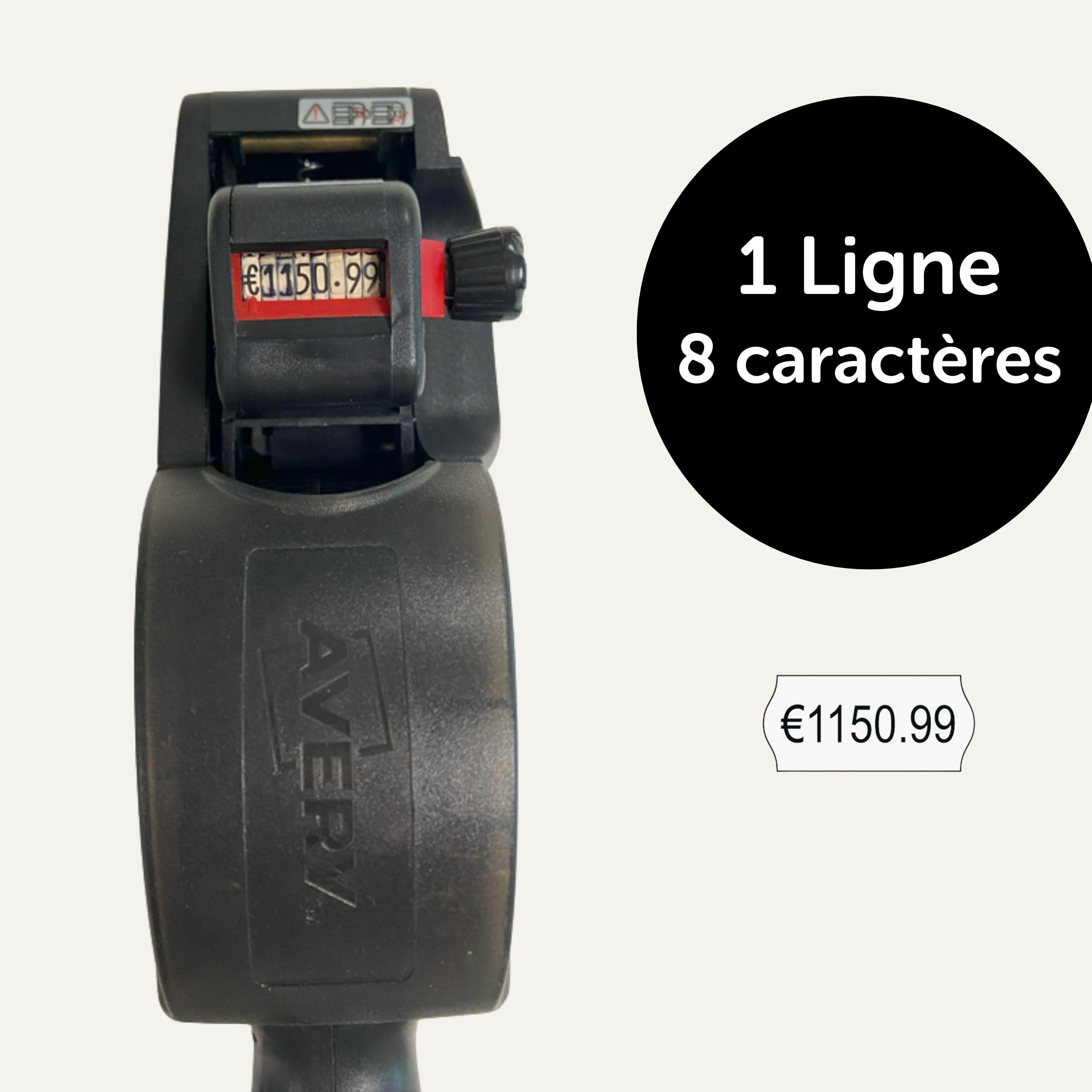 Avery Pince à Étiqueter 1 Ligne Noir 26 x 12 mm - Étiqueteuse Professionnelle pour Prix, Dates, Codes