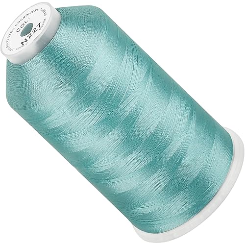 New brothread - Single Huge Spool 5000M Each Polyester Embroidery Machine Thread 40WT for Commercial and Domestic Machines - Pale Aqua(Janome Color)