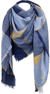 Cozy Checked Plaid Blanket Scarf - Soul Young Tartan Stylish Cape Wrap Shawl for Women and Men