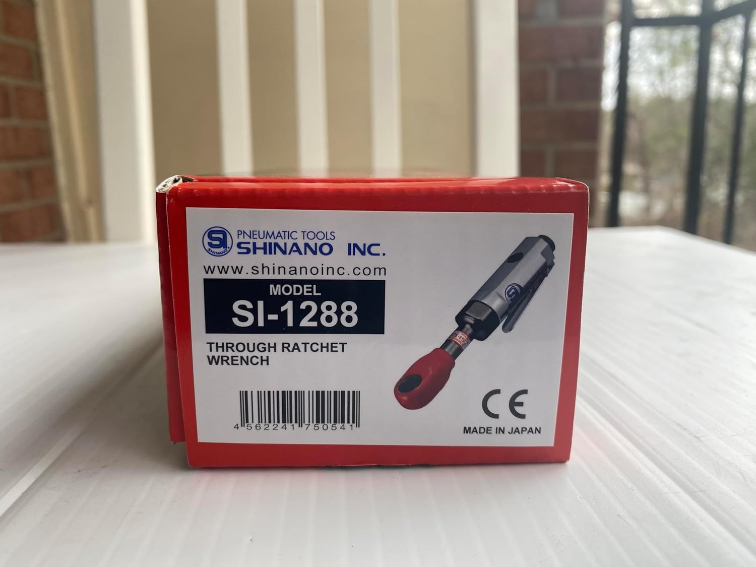 SI1288 3/8" Pneumatic Mini Thru Ratchet Set - 6 Sockets (8-14mm), 45Nm, Made in Japan - For Tight Spaces, Engine Work