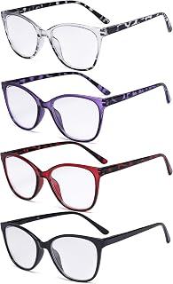 Eyekepper 4 Pack Oversized Eyeglasses - Cat Eye Design Eyewears for Women