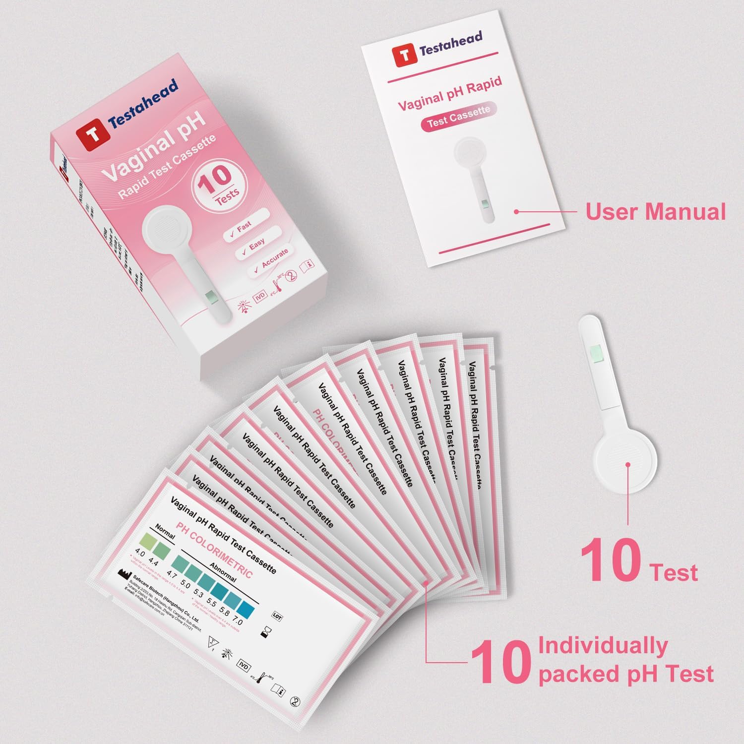 Specialized Female Vaginal pH Balance Test Sticks 10 Pieces, Yeast Infection Detection kit, BV Test, Designed for Women, Safe and hygienic