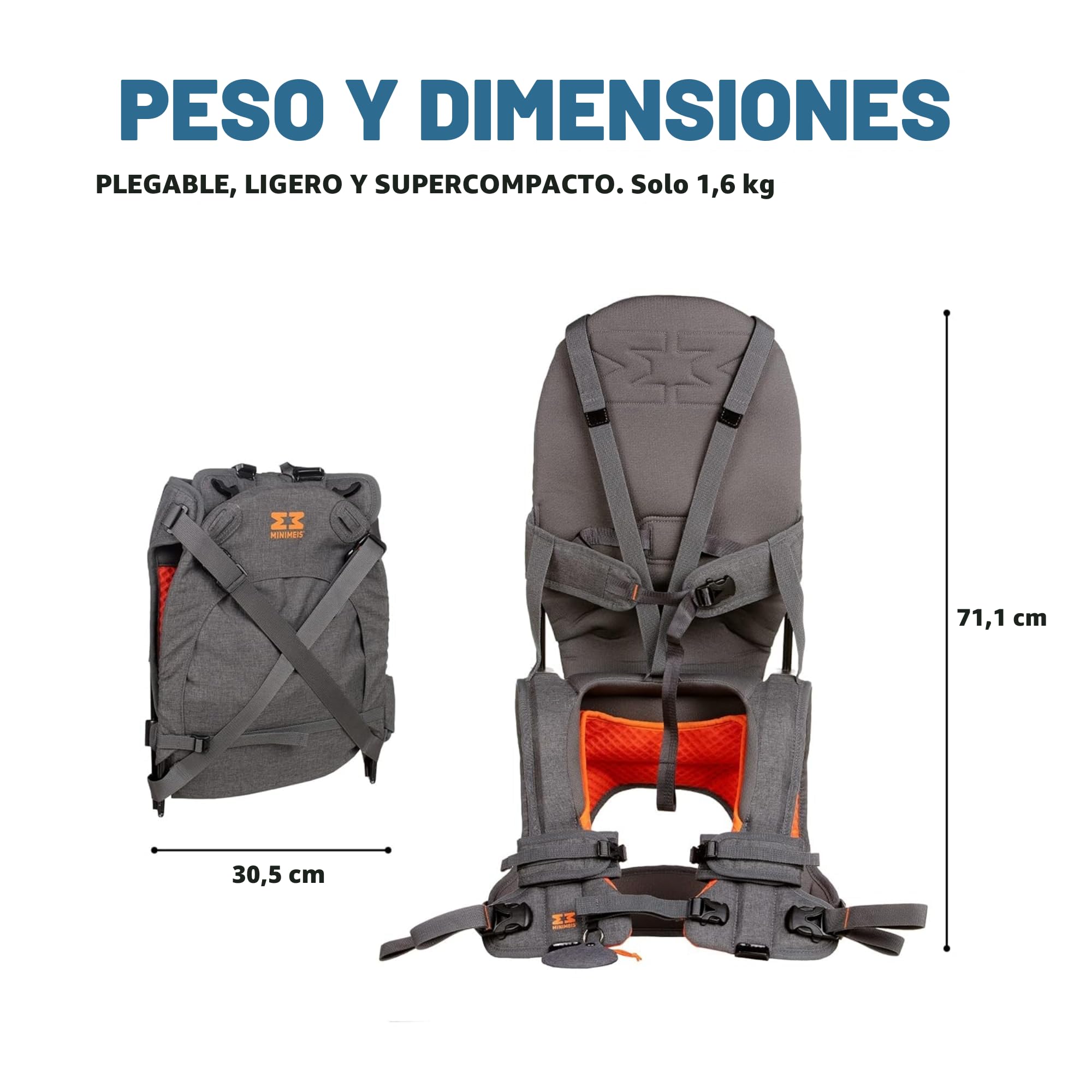 MINIMEIS G4 - Soporte de hombro, gris/naranja
