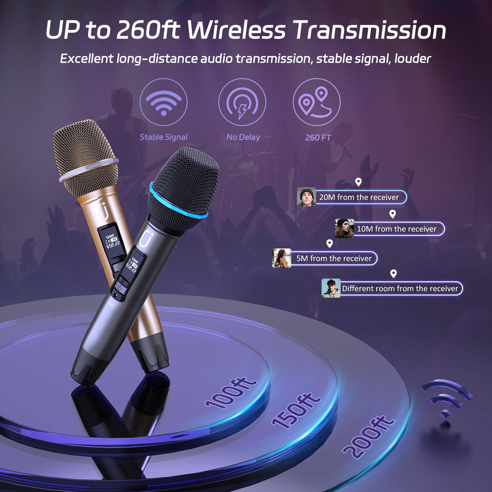 Amazon.co.jp: JYX ワイヤレスマイク 無線カラオケマイク UHF