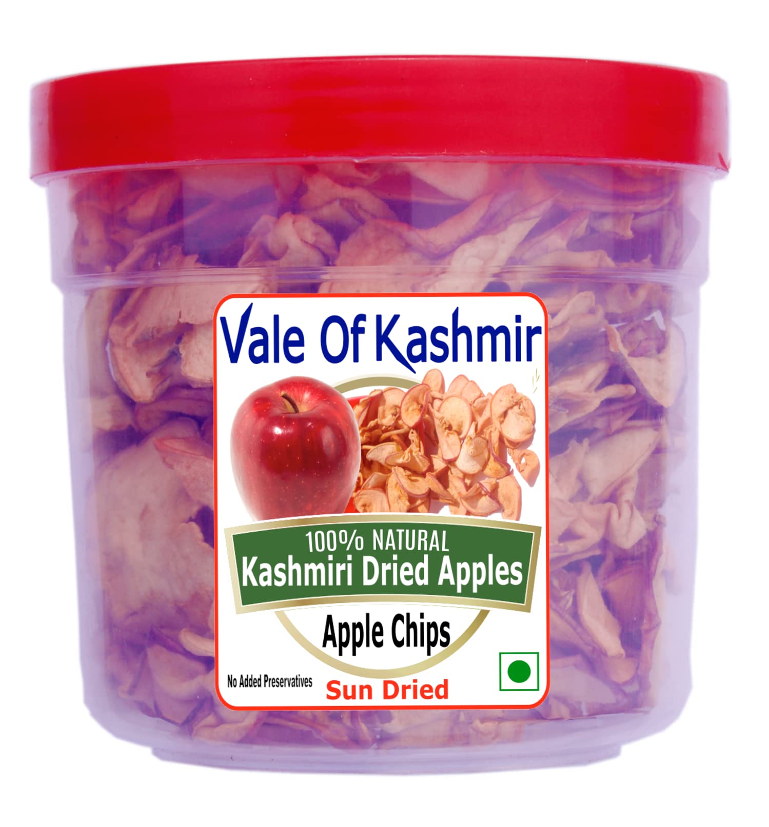 Vale Of Kashmir Dry Apple Chips, Sun Dried Apples 500 (250x2) grams In Food Grade Jar, Pure Natural No Added Preservatives (B0BTV9V5QC) Amazon Price History, Amazon Price Tracker