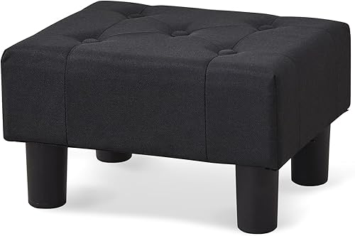 Miniatura 12 de BRIAN & DANY Taburete pequeño para pies, taburetes de cuero para pies con patas, taburete pequeño estable para sala de estar, marrón marrón,